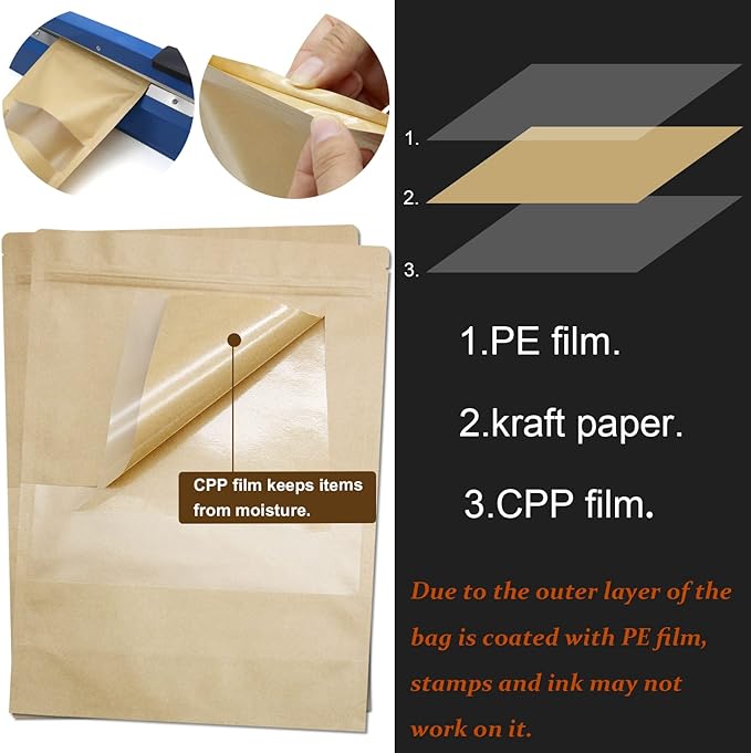 stand up pouch with ziplock and window